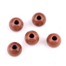 50pcs Natural Gold Sand Stone Round Big Hole Beads Jewelry Making 16mm Hole 5mm
