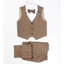Boys  4-Piece Formal Suit Set   BROWN