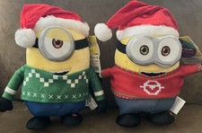 Minions Rise Of Gru Christmas Plushies Jingle Bells Animated Sings and walks