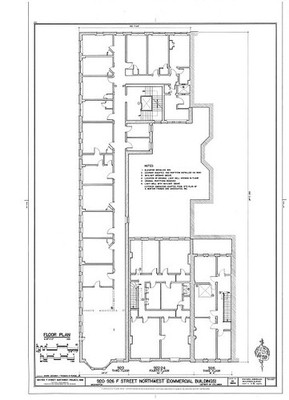 Washington DC 920-926 F Street NW Commercial Buildings Floor Plan 1910s