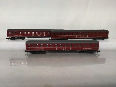Roco DSG Schlafwagen Reisezugwagen x3 weinrot Spur N