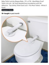 Wappa Baby Toilet Lid Lock, White, 9" L x 4" W, Fits Most Toilets
