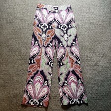ZARA Wide Leg Paisley Print Pants Women's Size Medium High Rise Flare Boho