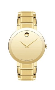 Authentic Brand Movado Sapphire Men’s 39mm Gold Plated Watch 0607180