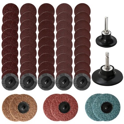 60Pcs 2 inch and 3 inch Roll Lock Quick Change Discs Set, Sanding Discs with ...