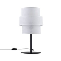 Tischleuchte Stoff Metall Ø 20 Cm 38 Cm Hoch Schwarz Weiß E27 Nachttischlampe