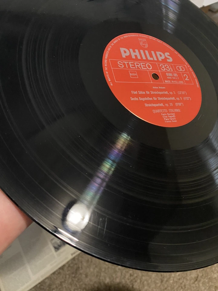 Webern Quartetto Italiano – Complete Music String Quartet - Philips LP Vinyl -EX - Image 4 of 4
