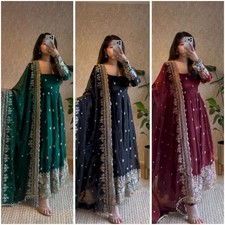 Anarkali Dress Pakistani Indian Ethnic Gown Bollywood Suit Wedding Party Wear