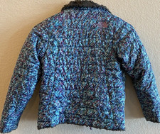 The North Face - Girls S - Reversible Puffer Jacket Blue Purple Multicolor