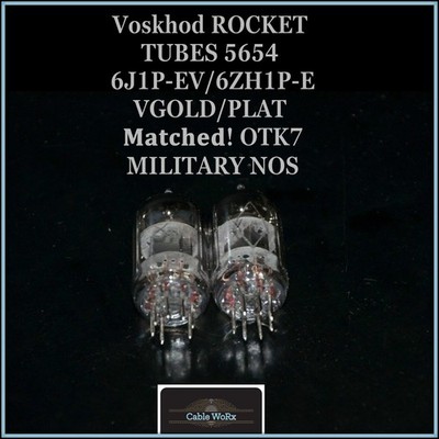 NOS 1PAIR Voskhod ROCKET TUBES 5654 6J1P-EV/6ZH1P-EVGOLD/PLAT