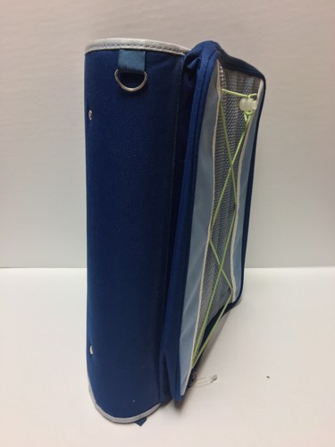 Vintage Blue Fabric 3 Ring Zipper School Binder Trapper World Wide NWOT! - Picture 7 of 11