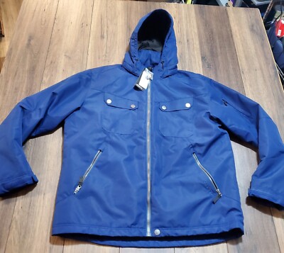 3XL Craft Utility Jacket Winter Snow Ski Coat Removable Hood Blue Wind/Water Pro