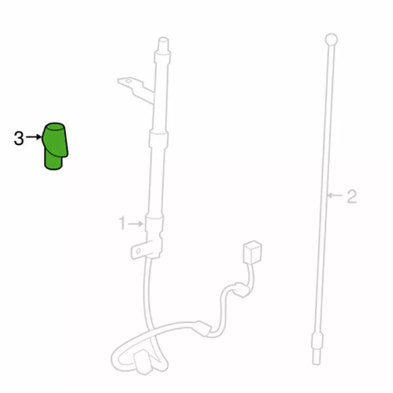 Base montada en bisel de antena # 86392-35032 para Toyota FJ Cruiser 2007-2014 negra Foto 3 de 4