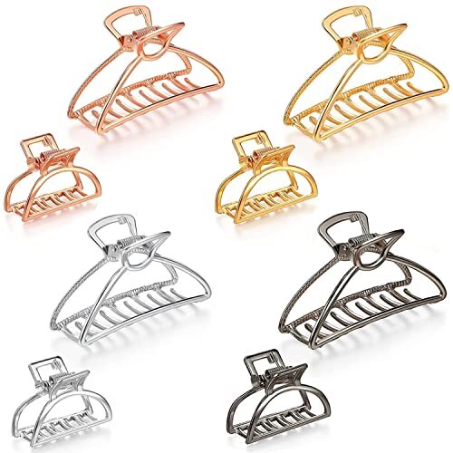 New Large Metal Hair Claw Clip Female Simple Hairpin All-match Amazon.com : Large Metal Hair Claw Clips - black/white full  main image 4