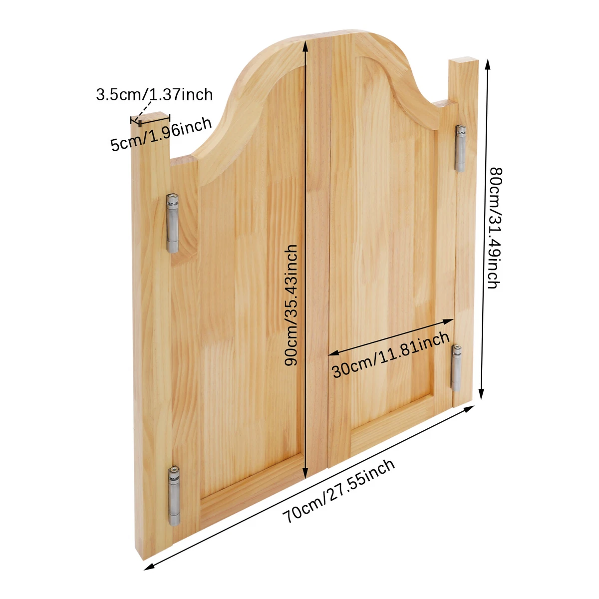 Puerta de madera maciza oscilante de 2 puertas puerta de madera maciza 180° para entrada a tienda EE. UU.