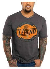 Harley-Davidson Men's Enhance Legend Short Sleeve Crew-Neck T-Shirt - Charcoal