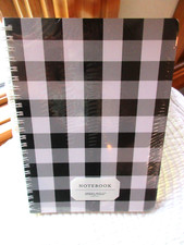 STEEL MILL  CO. GINGHAM SPIRAL NOTEBOOK 6" X 8.25" 160 LINED PAGES INTERIOR POC