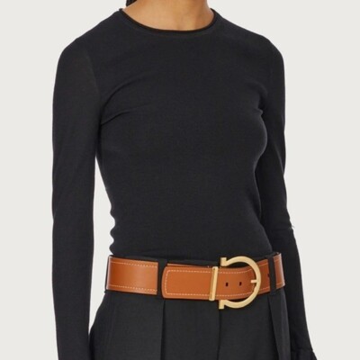 Salvatore Ferragamo Wide Gancini Fixed Belt Size 85 Reversible and adjustable Gancini belt - Women | Ferragamo main image 4