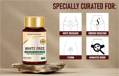 Jagat Pharma White Free Capsules Reduces Itching, Burning, Odour 60 Capsules