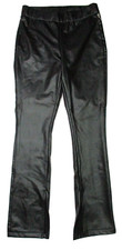 New A New Day Medium High Waist Faux black leather slit ankle pants