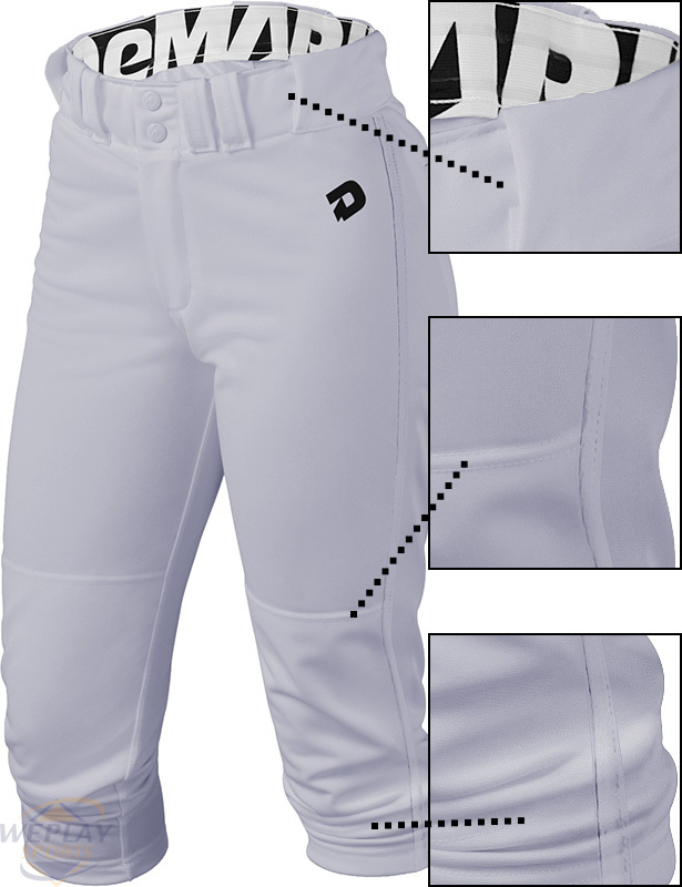 DeMarini Deluxe Adult Womens Fastpitch Softball Pants w/ Custom Piping  WTC7605CP