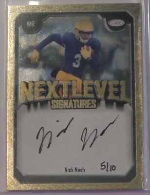Nick Nash 2025 SAGE High Series GOLD NEXT LEVEL Auto Autograph Rookie R/C #5/10