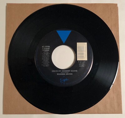 Warren Zevon / Leave My Monkey Alone / 1987 Virgin 45rpm / Mint!