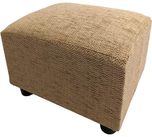 Small Footstool Full Classic Pouffe Herringbone chenille - Picture 10 of 26