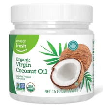 Amazon Fresh Organic Virgin Coconut Oil, 15 fl oz (Packaging May Vary)