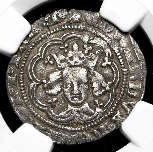 ENGLAND. Edward III. 1327-1377. Silver Halfgroat, London mint, NGC XF40