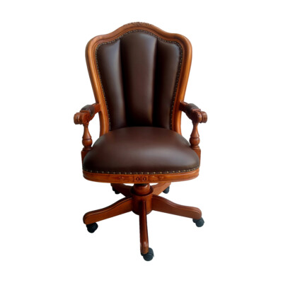 Solid Mahogany Hi-Back Office Chair Classic Antique Style/ Pre-Order