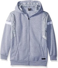 Southpole Big Boys' Fleece Hooded Fullzip , Heather Grey Nylon, Medium