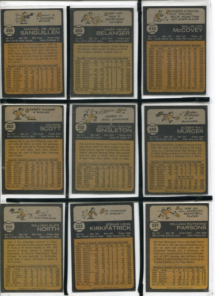 *R - Lote de 29 cartas Topps 1973: Willie McCovey, Bobby Murcer, George Scott, etc. Foto 2 de 4