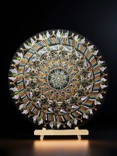 hand painted mandala with metallic colors