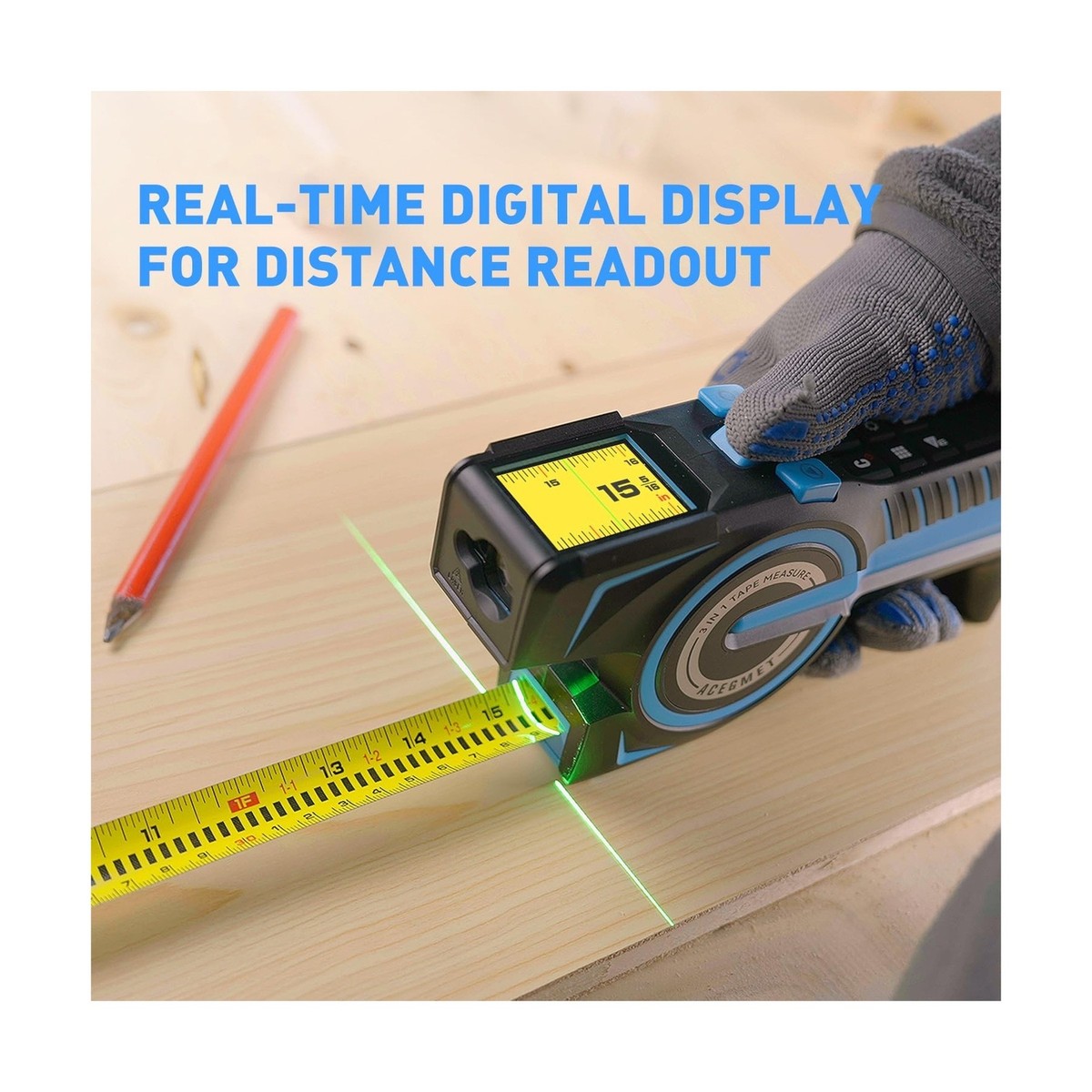 Tape Measure Function Area Volume Calculator Measuring Tool 3-in-1 Digital Tape Measure ...