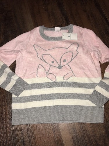 Baby Gap 4 Years Fox Sweater New Pink 