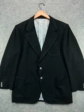 Vtg Harry Mayer LeBaron 1976 Union Made Sport Suit Jacket Mens 45 Long Black