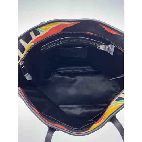 MOSCHINO Tote Bag PVC Multicolor 31x34-48cm Logo Pattern Authentic Pre-owned - Picture 6 of 8