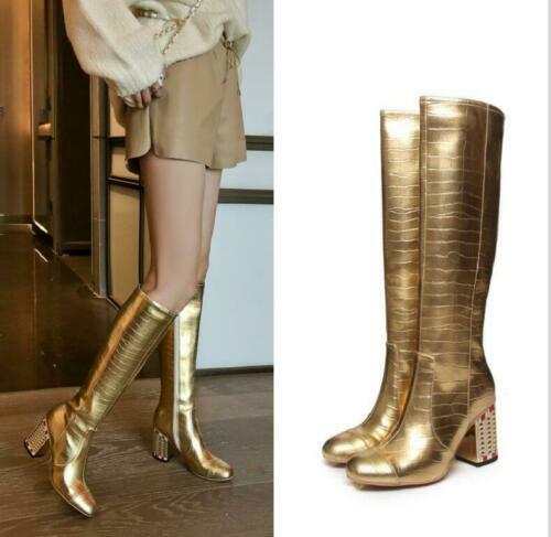 M&S COLLECTION PUTTY FAUX LEATHER KNEE BOOT BUSINESS SIZE UK 6. 5