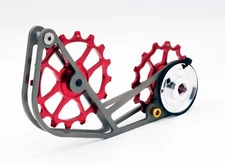 SwishTi Road Bicycle Oversized Pulley Titanium Cage for Sram Force eTap AXS Red