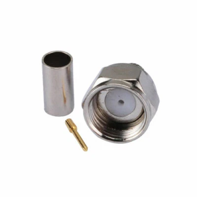 PureTek® F Type Male Straight Crimp Connector for LMR195 RG58 RG400 RG142 Cable