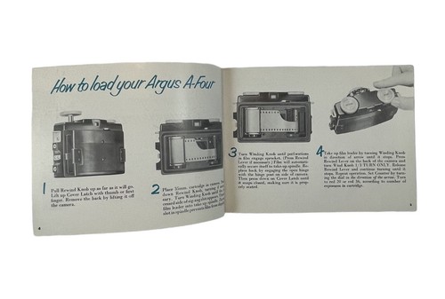 Argus-A-Four Camera Manual Instruction User Guide 1955 Original - Picture 3 of 4