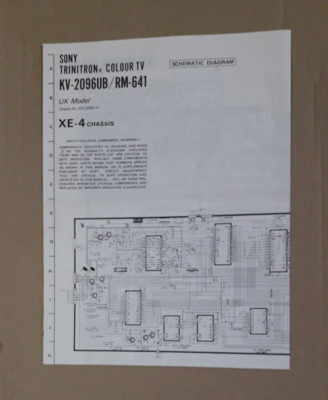Sony KV-2096UB/RM-641 Trinitron Farb-TV Schaltplan XE-Gehäuse UK-Modell