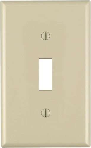 Leviton 1-Gang Unbreakable Nylon Midway Toggle Switch Wallplate Ivory 2 Pack - Picture 3 of 3