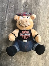 Harley Davidson Plush Hog Biker 10  Stuffed Animal Pig 1998 Vintage Toy