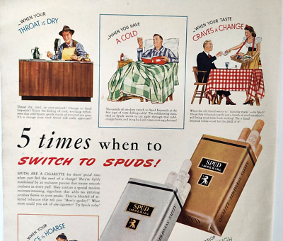 Spud Axton Fisher Tobacco Co 1943 Ad Magazine Print Cigarette Ad Louisville  KY