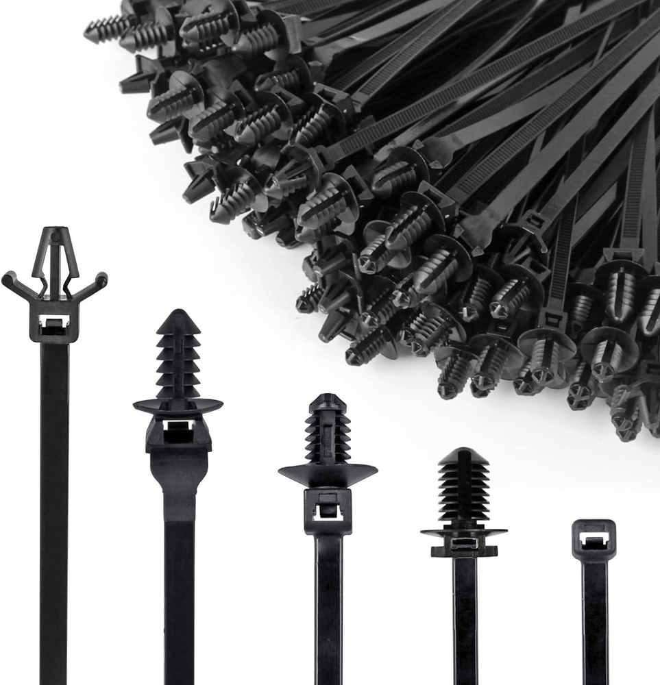 160Pcs Heavy-Duty Push Mount Cable Ties for Auto & Trailer Wiring