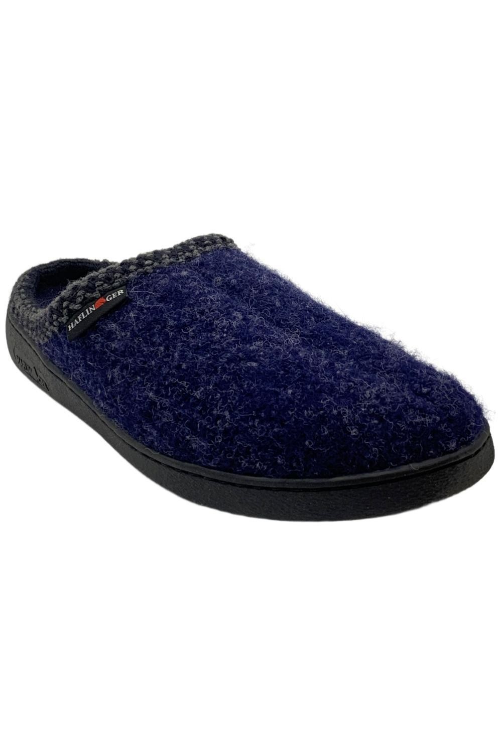SAOLA Pantofole Haflinger donna Nordkap lana suola rigida blu navy maculato