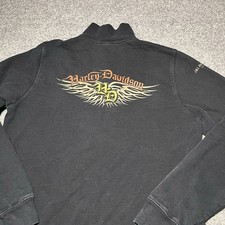 Harley Davidson Sweatshirt Womens Large Full Zip Biker Tribal USA Made Y2K