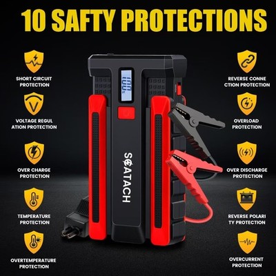 Scatach 002 4000A 12 V Jump Starter   up to 10 L Gas / 8 L Diesel, LED Display